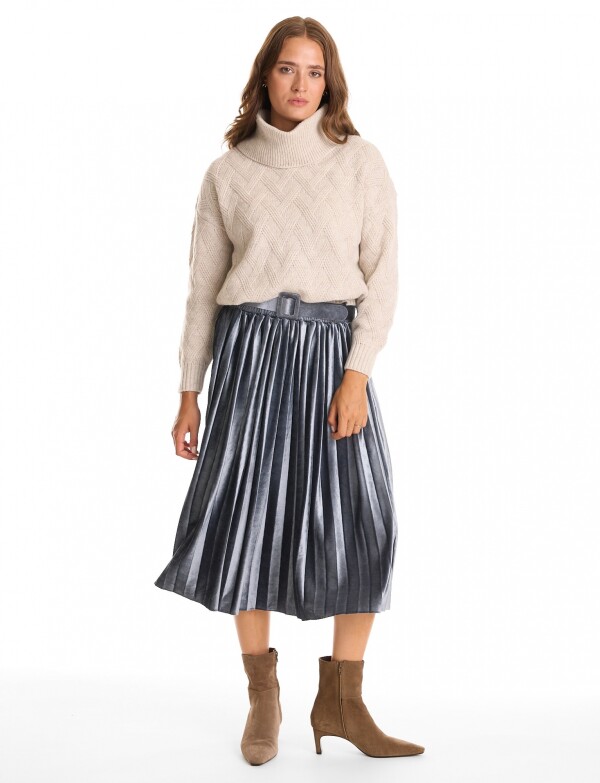 Falda Velvet GRIS AZULADO