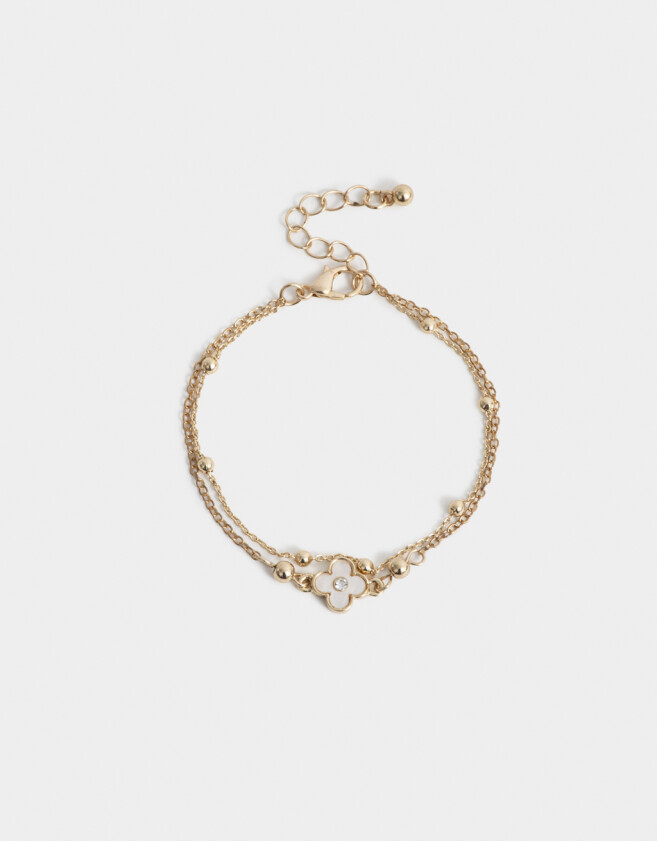Pulseras Flexibles Con flores Pulsera Flexible Con Dije Flor - Dorado