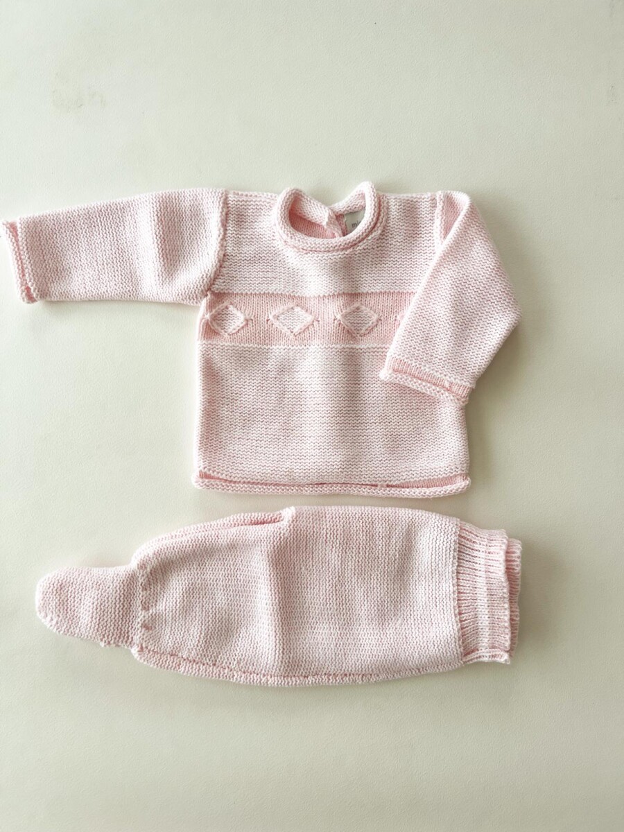 Conjunto rombito rosado 