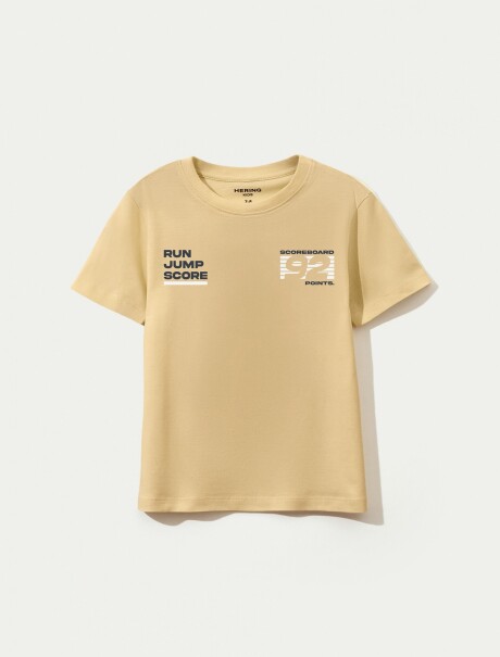 CAMISETA BÁSICA CON ESTAMPA AMARILLO