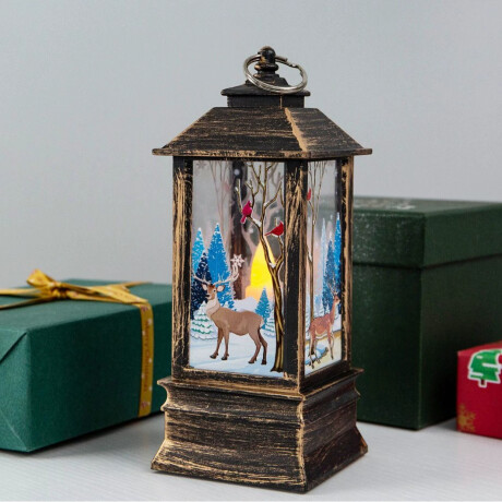 Farol Navideño Grande Ocre Ciervo