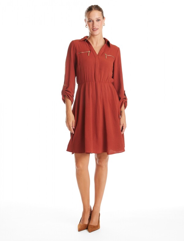 Vestido Zips TERRACOTA
