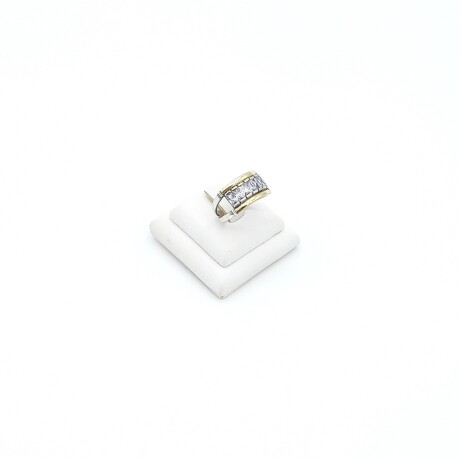 Anillo de plata 925, double en oro 18 ktes y circonias. Anillo de plata 925, double en oro 18 ktes y circonias.