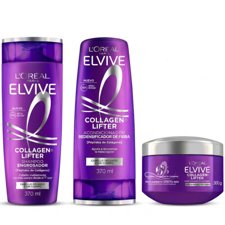 Pack Elvive Collagen Lifter Shampoo 370ml + Acondicionador 370ml + Mascarilla Capilar 300ml Pack Elvive Collagen Lifter Shampoo 370ml + Acondicionador 370ml + Mascarilla Capilar 300ml