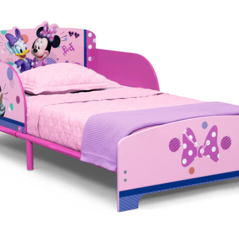 Cama de madera Minnie Mouse Disney rosa palido Cama de madera Minnie Mouse Disney rosa palido
