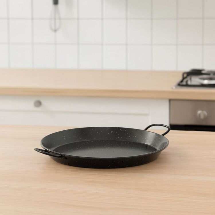 PAELLERA ACERO ESMALTADO 24CM VAELLO NEGRO