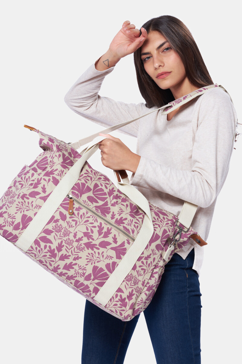 BOLSO DE LONA ESTAMPADO - Rosado 