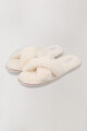 Pantufla abierta curzada Blanco