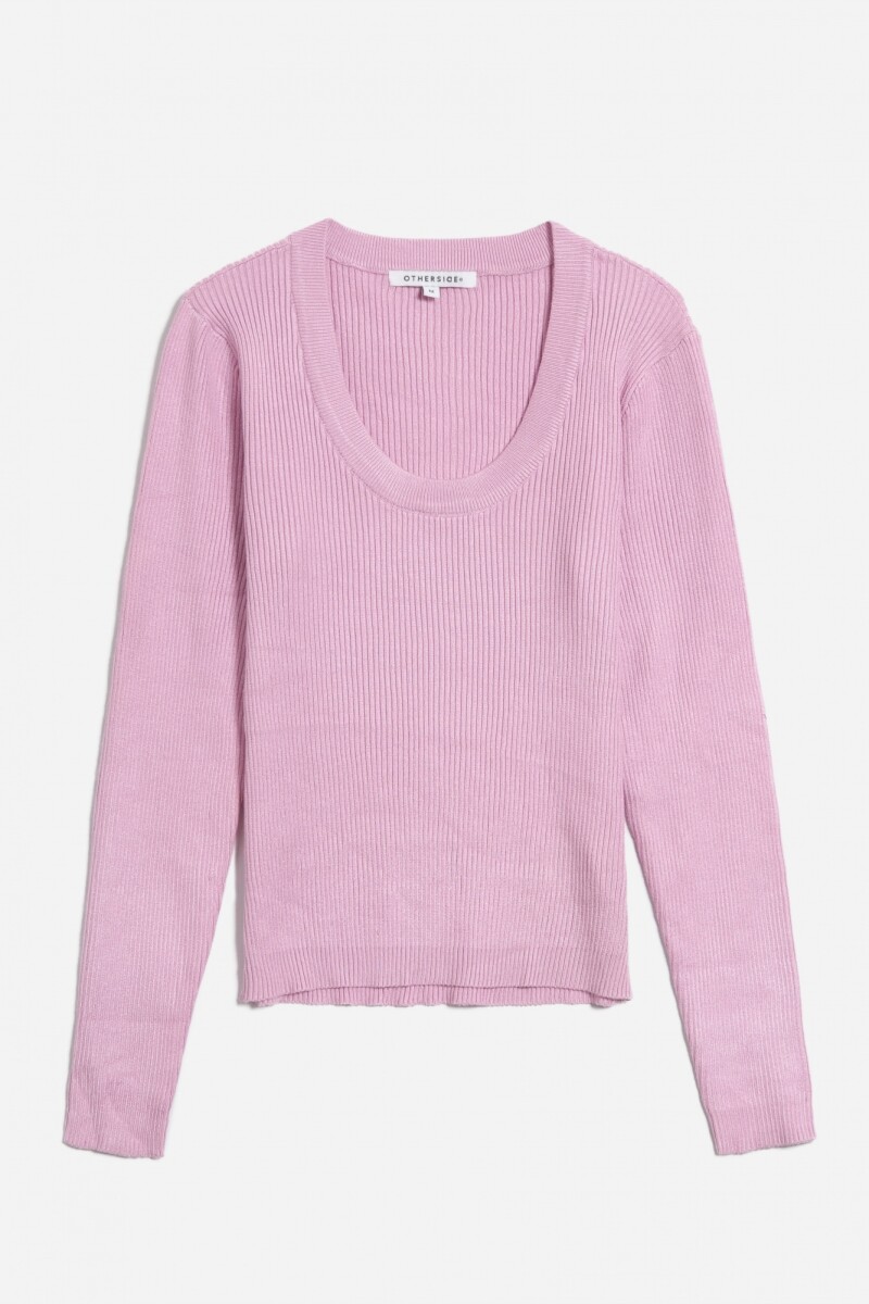 Sweater cuello redondo - Rosa 