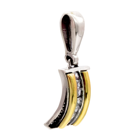 Colgante de plata 925, double en oro 18 ktes y circonias. Colgante de plata 925, double en oro 18 ktes y circonias.