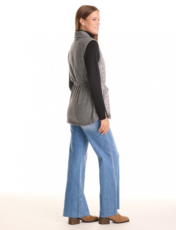 Chaleco Capitoneado Combinado GRIS