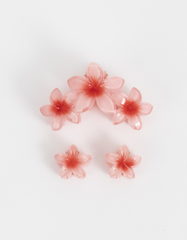 Broches Sets Hawaianas Set De Broches Flor Hawaiana - Rosa Claro