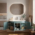 CONJUNTO DE BAÑO HABITARE MODELO LT6004-80 / MUEBLE PVC+ BACHA + ESPEJO CIRCULAR C/ LUZ LED - 80 cm Conjunto De Baño Habitare Modelo Lt6004-80 / Mueble Pvc+ Bacha + Espejo Circular C/ Luz Led - 80 Cm