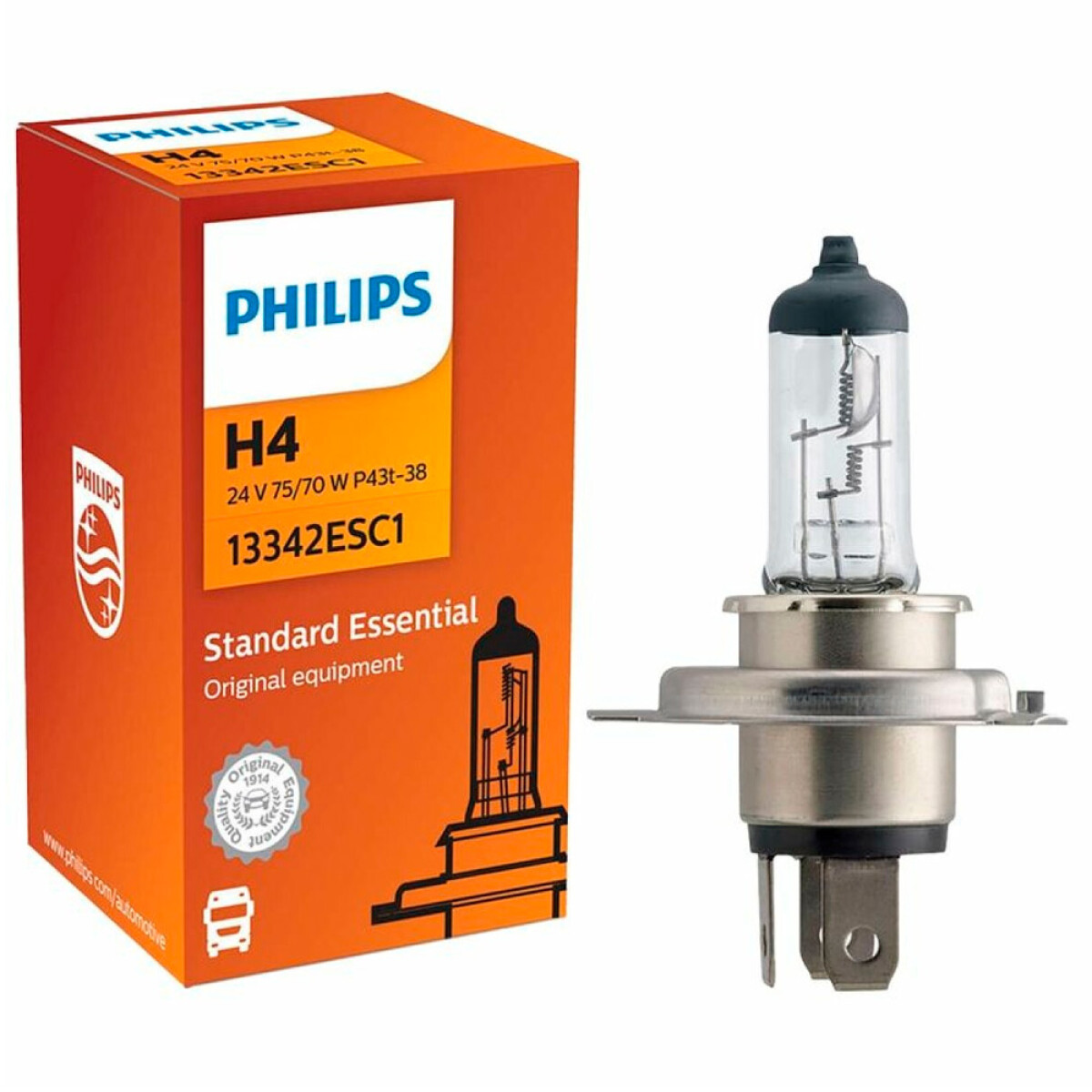 LAMPARA - HALOGENA H4 24V 75/70W P43T-38 ESSENTIAL PHILIPS 