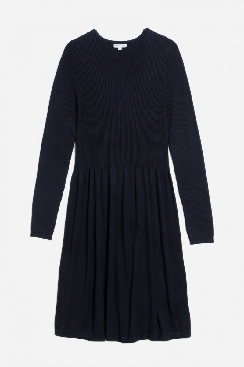 Vestido tejido manga larga AZUL MARINO