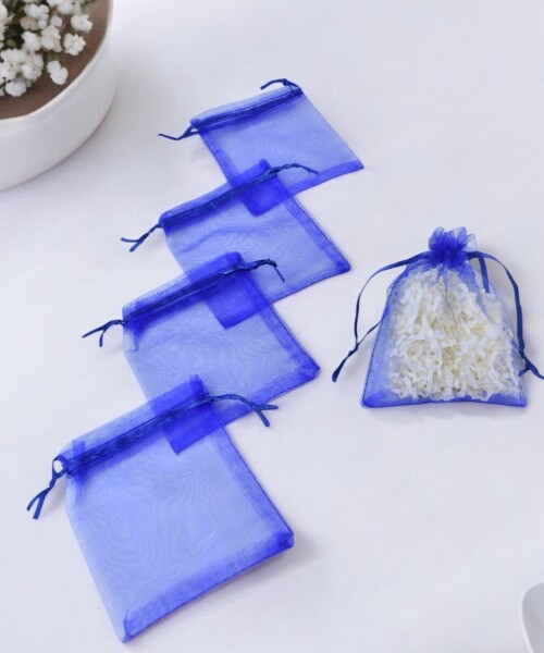 Pack x 100 - Bolsas organza 8x11 cm AZUL