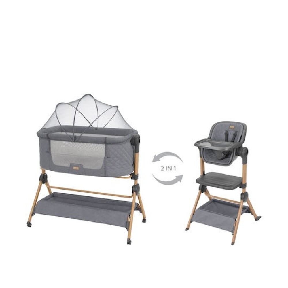 Colecho y silla de comer 2 en 1 SLEAT KIKKABOO gris