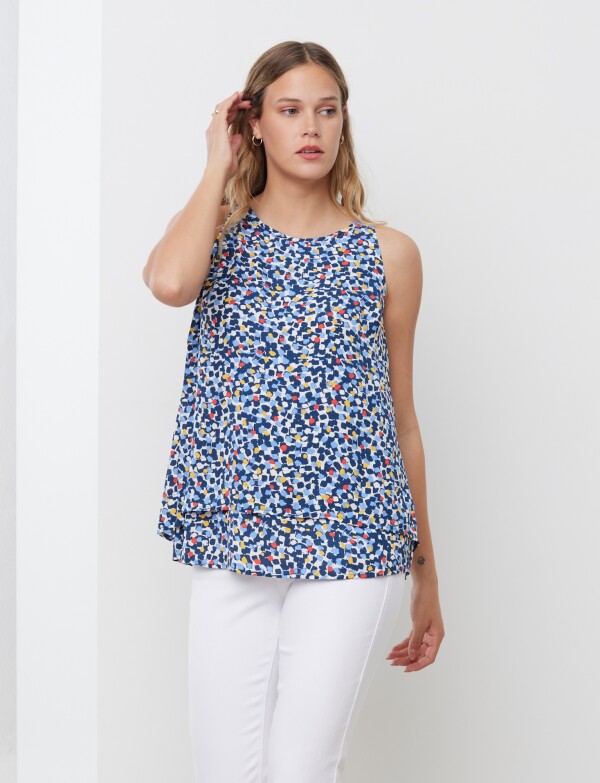 Musculosa Printed MULTI/TURQUESA