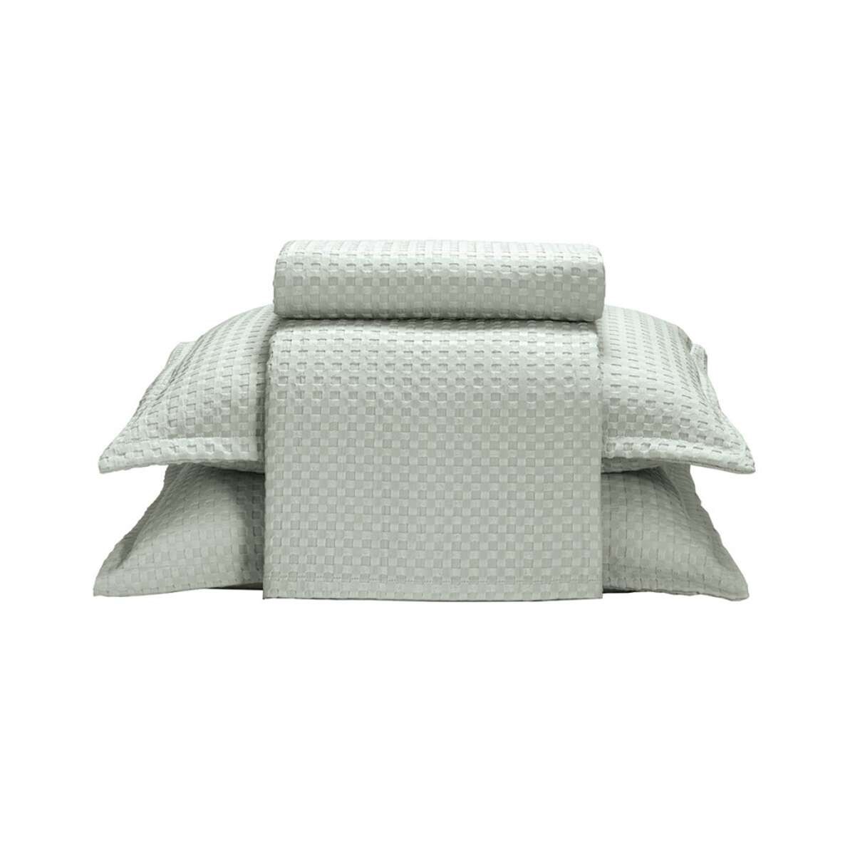 Juego Colcha y Funda Dohler Provenza Queen 100% Microfibra - Verde Agua 