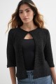 Cardigan mangas 3/4 NEGRO