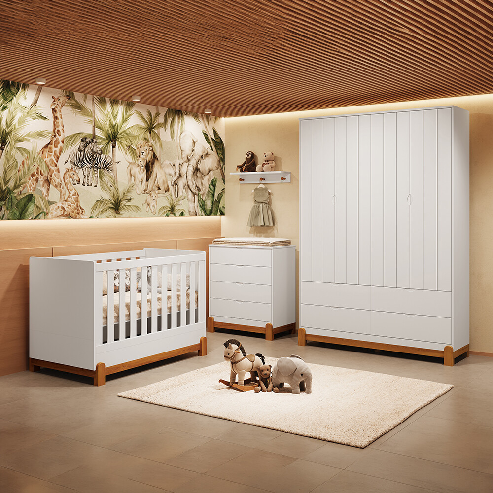 Cómoda 4 Cajones Infantil - Lotus Blanco