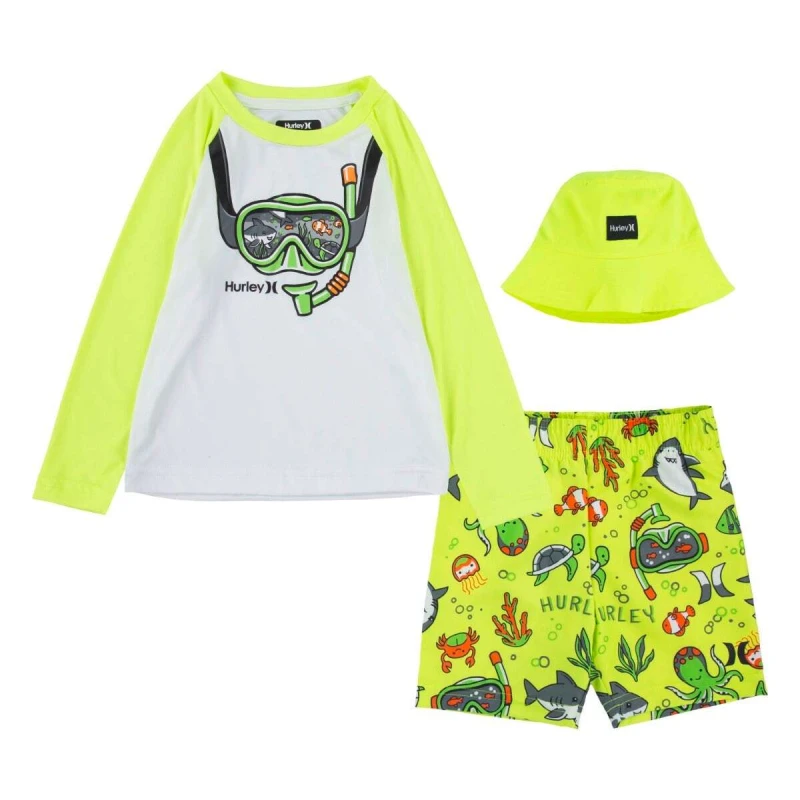 Conjunto Hurley Scuba 3 Piece Set de Niño Amarillo