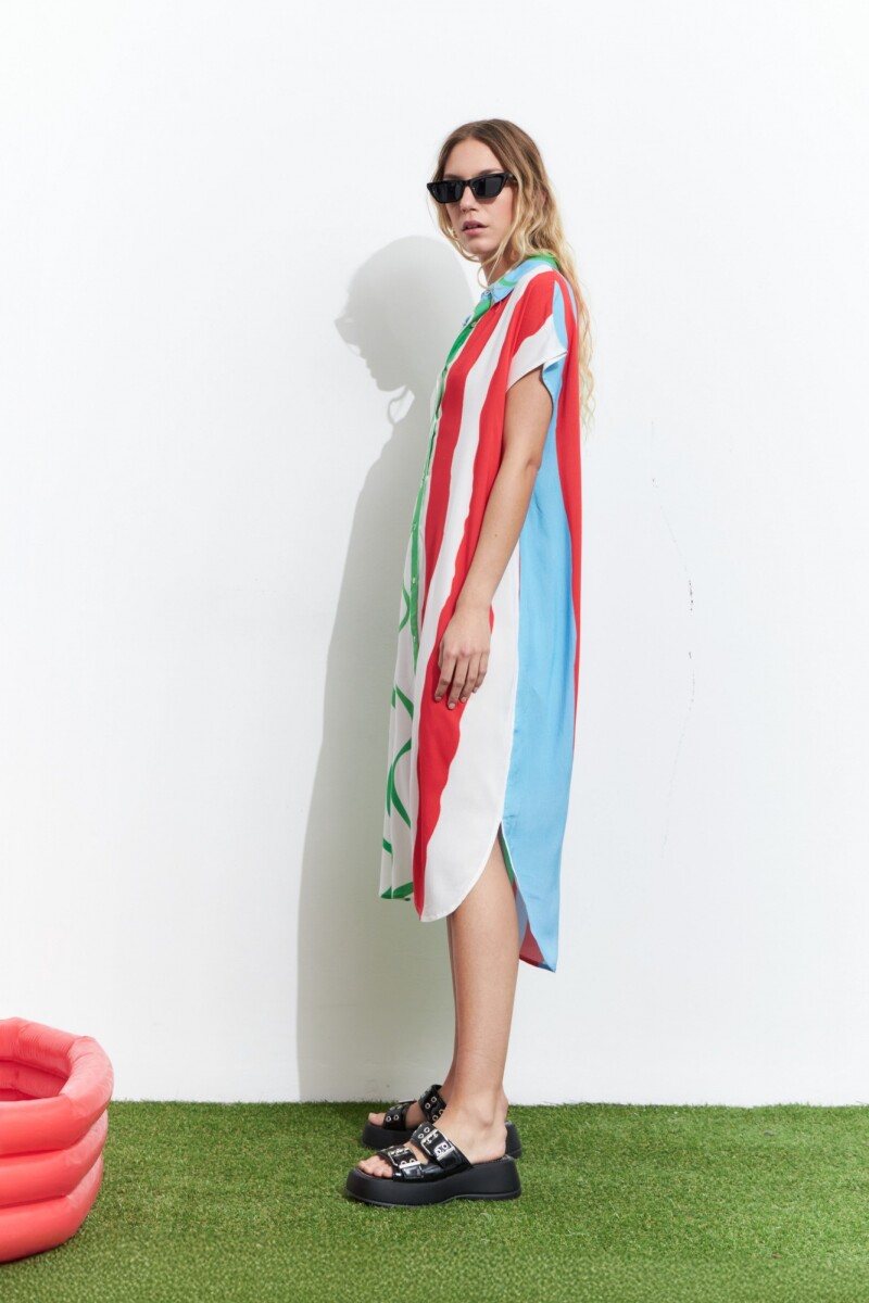 Vestido camisero wavy multicolor