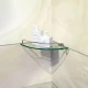 REPISA TRIANGULAR ESQUINERA CROMADA CON ESTANTE DE VIDRIO 000