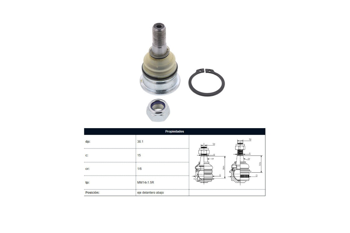 Rotula Del Nissan Sentra B15 01-06 Der/Izq Rotula Del Nissan Sentra B15 01-06 Der/Izq
