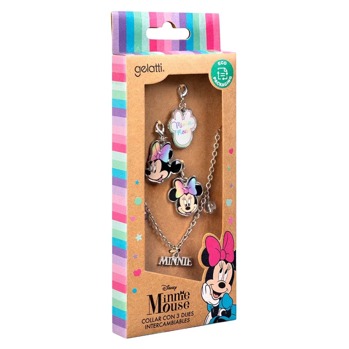 Set Disney Minnie Collar con 3 Dijes 