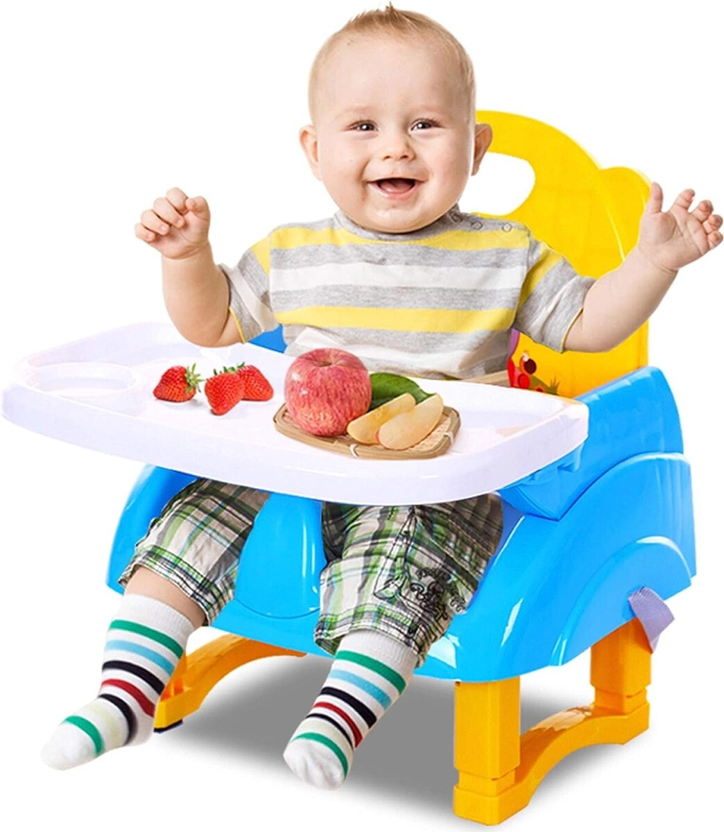 Silla De Bebe Para Comer Multiuso Portatil - Azul 