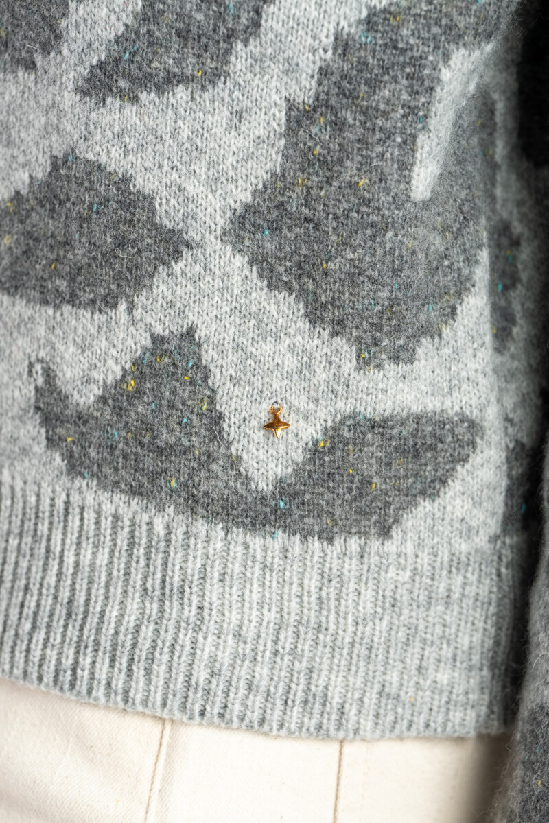 Sweater Animal Print Gris