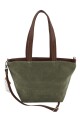 Cartera versátil de cuero y gamuza Verde