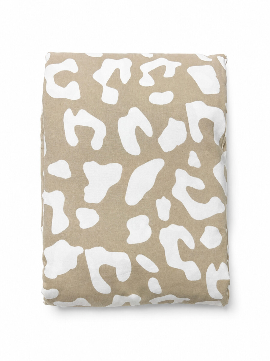 JUEGO SABANAS ANIMAL PRINT 2 PLAZAS - BEIGE 