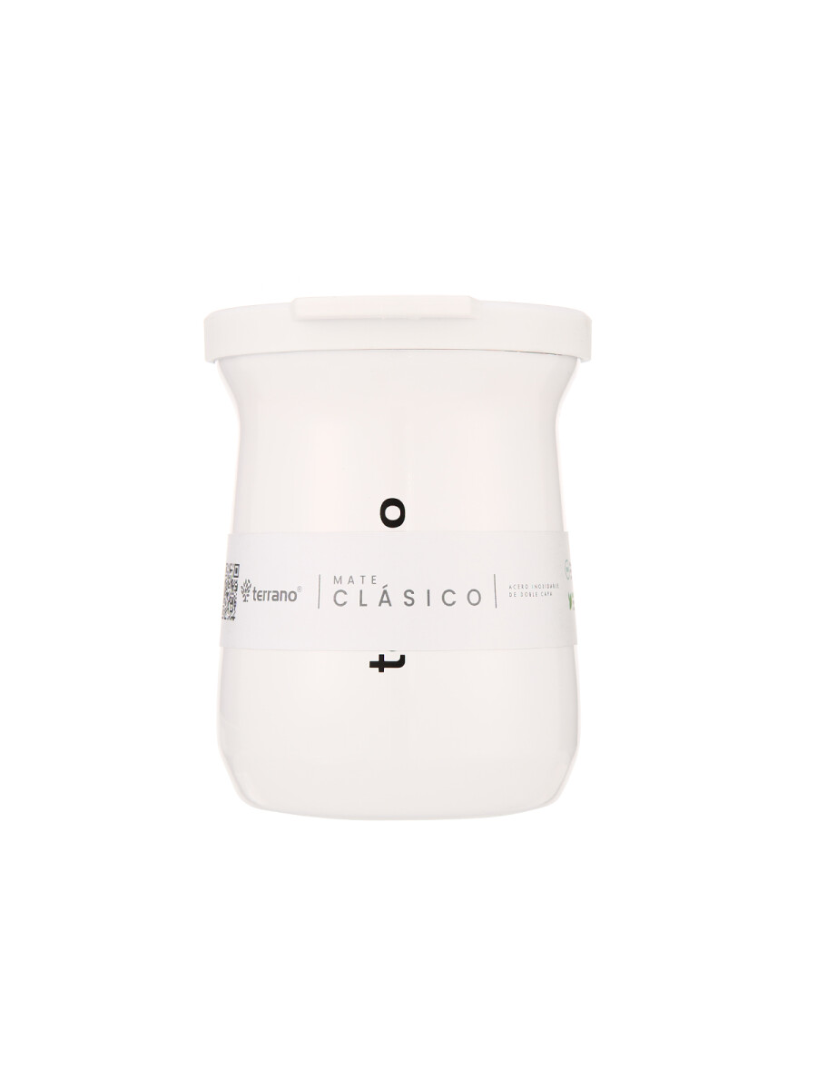 Mate Acero Inox. Camionero Metalizado - Blanco 