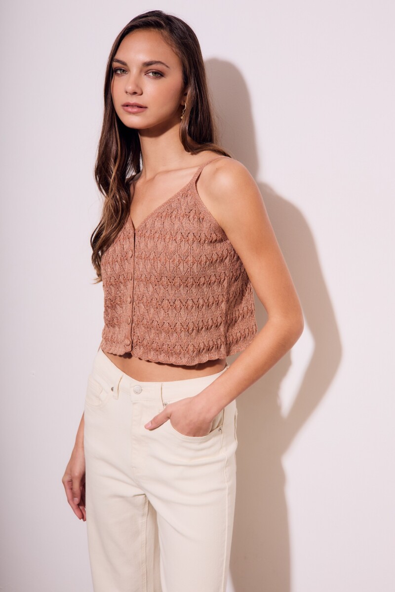 Top Texturado Lurex Mocha