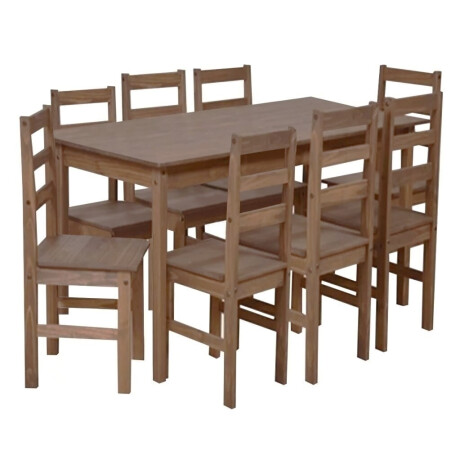 Juego de Comedor 8 Sillas Madera Color Cera Mesa 180 cm Estilo Rústico Juego de Comedor 8 Sillas Madera Color Cera Mesa 180 cm Estilo Rústico