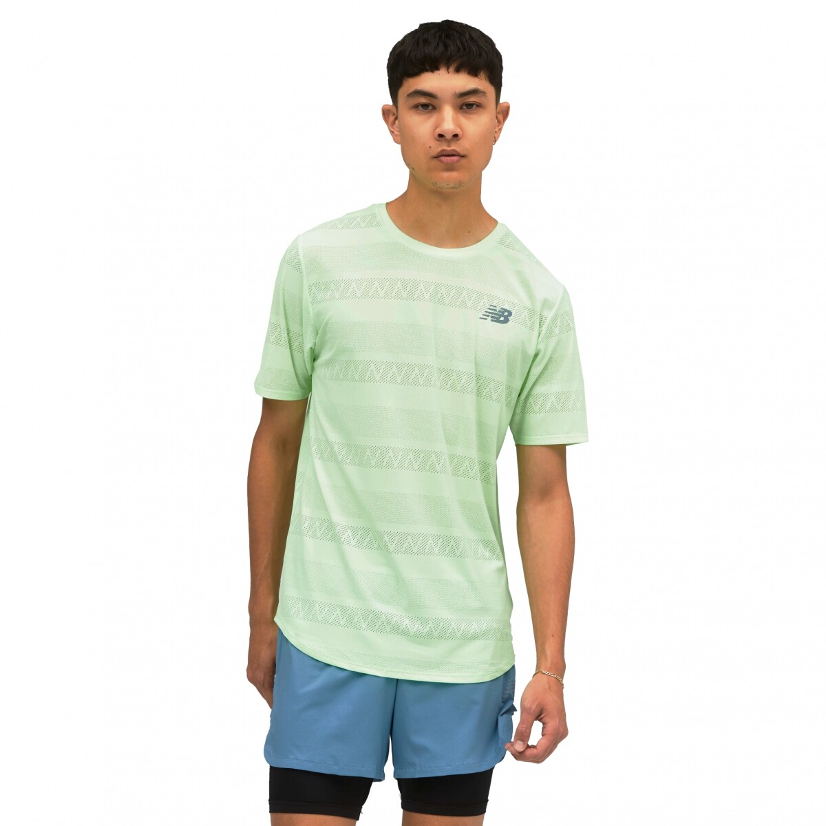 Remera New Balance de Hombre - Q SPEED JACQUARD - MT13277VSG - GREEN 