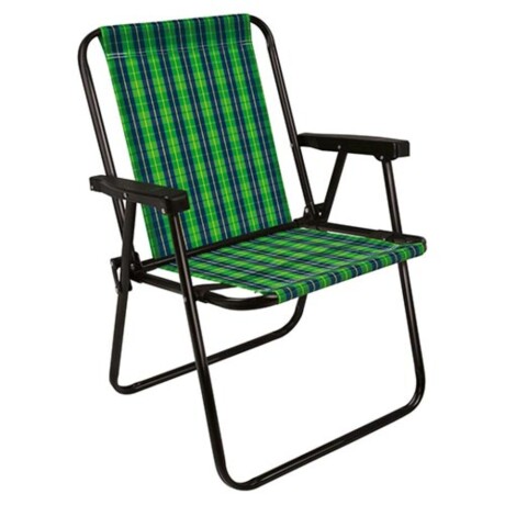 Silla Playera Alta 2053 Cuadros Acero NEGRO-VERDE
