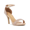 Sandalia Vizzano Taco 10cm Gliter Rosado Oro