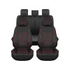 Cubreasientos Eco Cuero Negro Con Detalles Rojos 11 Piezas Cubreasientos Eco Cuero Negro Con Detalles Rojos 11 Piezas