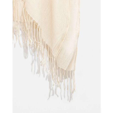 Kimono Tejido Con Flecos Blanco Crudo