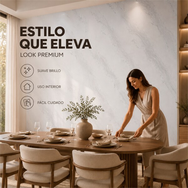 Pack x10 Placa PVC Símil Mármol 2,44x1,22m 3mm Resistente Gris Veteado
