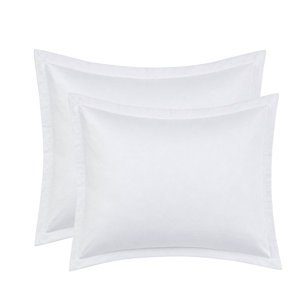 SET FUNDAS ALMOHADA LINO-Y-ALGODON BLANCO LINEN COTTON