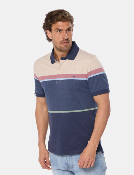 REMERA POLO RAYADA Beige