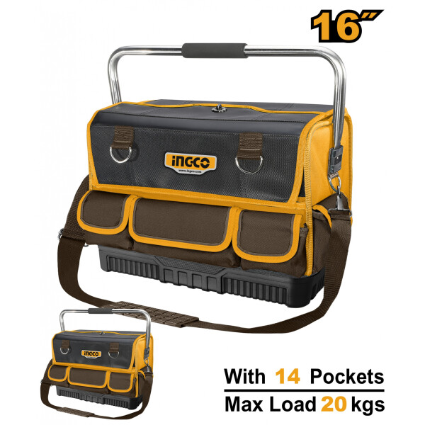 BOLSO DE HERRAMIENTAS CON BASE REFORZADA 16´´ CON 20 BOLSILLOS - 20KG - HTBGL05 BOLSO DE HERRAMIENTAS CON BASE REFORZADA 16´´ CON 20 BOLSILLOS - 20KG - HTBGL05