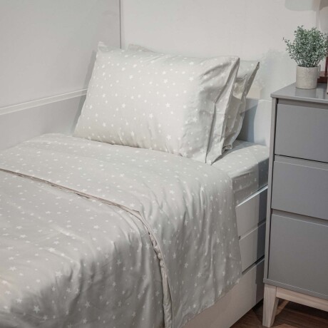 CUBRECAMA FIBRA-SUAVE GRIS KIDS ESTRELLA, GRIS