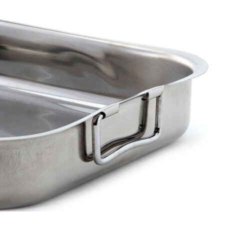 Asadera con Asas Móviles de Acero Inoxidable 35 x 26 x 6 cm Asadera con Asas Móviles de Acero Inoxidable 35 x 26 x 6 cm