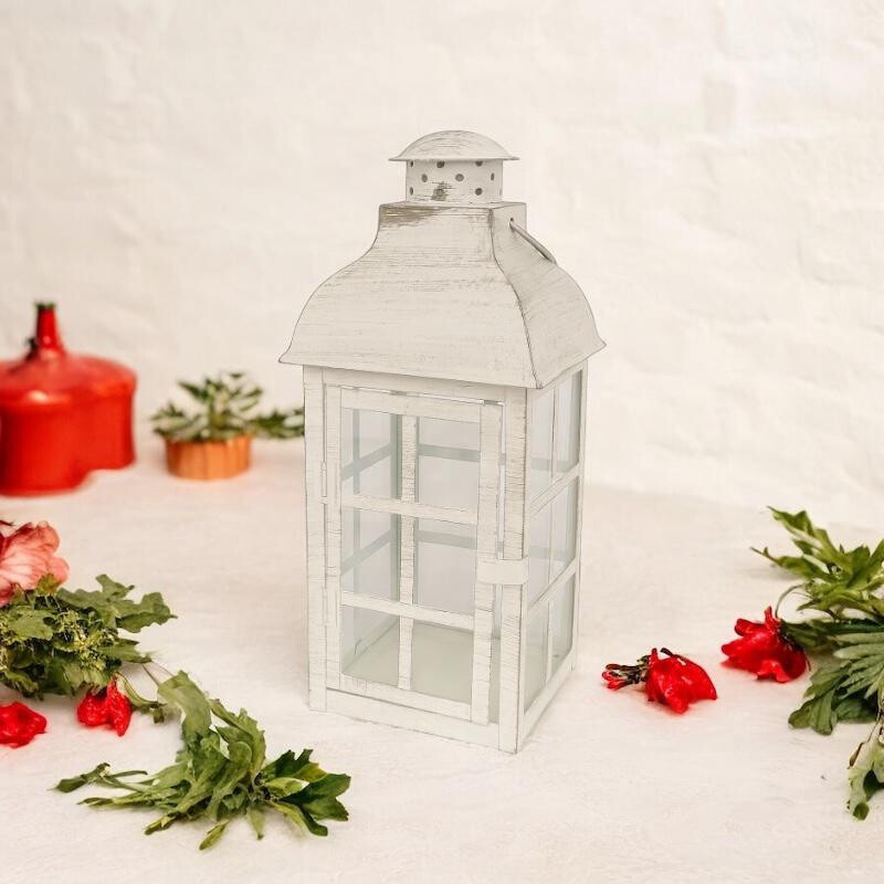 Farol en Metal Platinado Chico Farol en Metal Platinado Chico