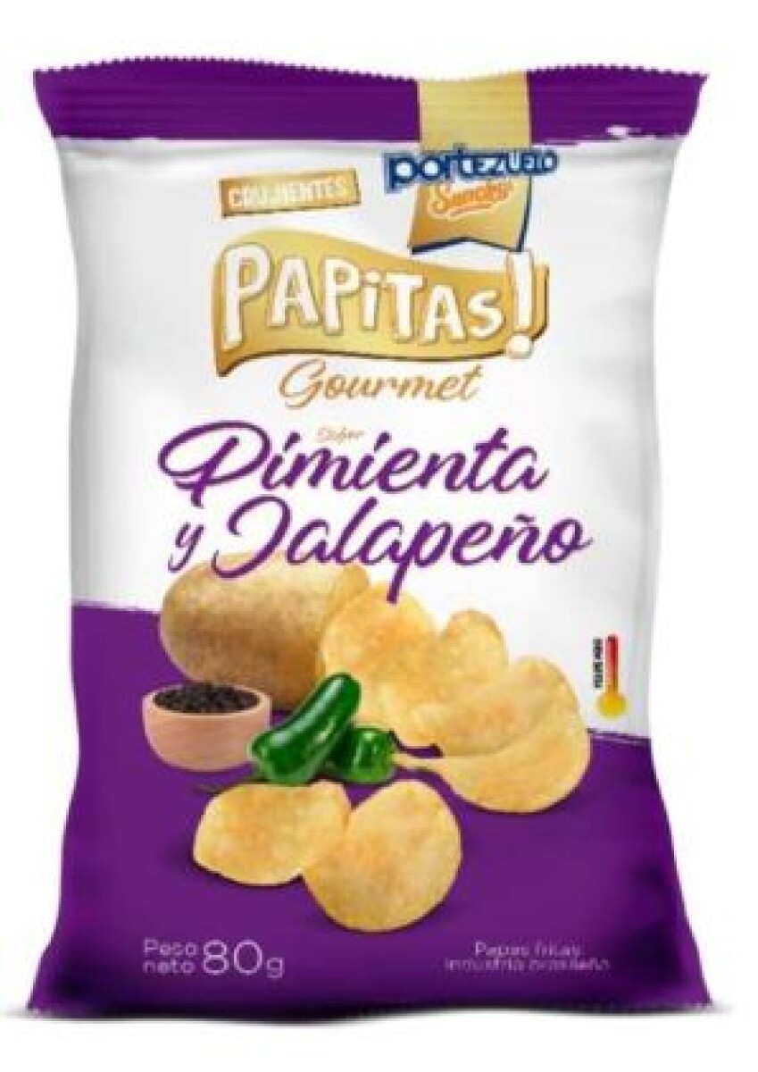 PAPAS PORTEZUELO 80GRS PIMIENTA Y JALAPEÑOS 